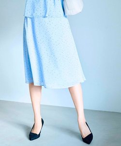 【春SALE/マシンウォッシュ／セットアップ可能】クリスタルプリントスカート