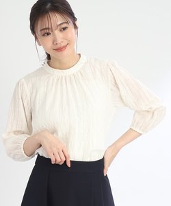 【夏SALE／手洗い可／セットアップ可能】チェック柄シアーブラウス