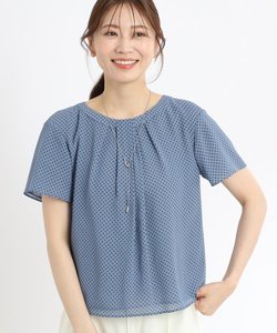 【夏SALE／人気急上昇♪接触冷感／マシンウォッシュ可／セットアップ可能】ドットプリントブラウス