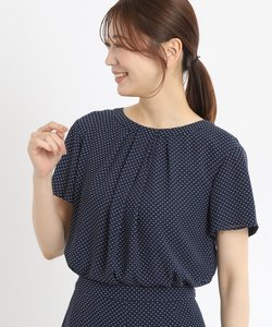 【夏SALE／人気急上昇♪接触冷感／マシンウォッシュ可／セットアップ可能】ドットプリントブラウス