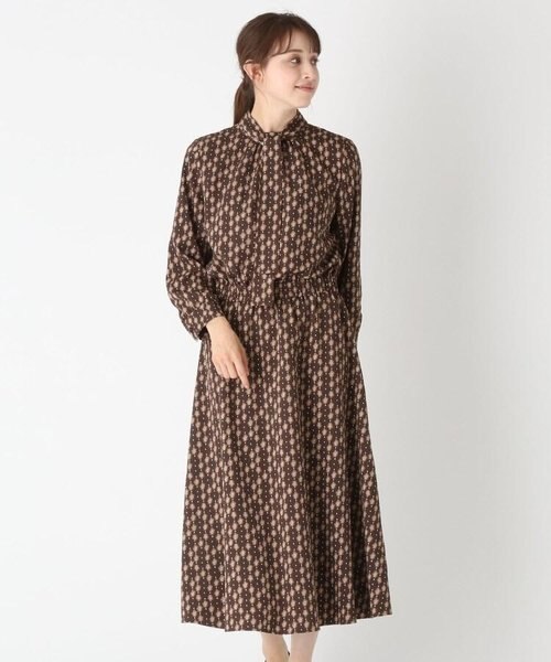 大きいサイズあり 15号 小紋ヘリンボーンボウタイワンピース Soup スープ の通販 Mall