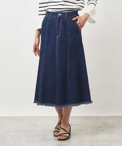 【10ozデニム／裾フリンジ】マーメイドスカート