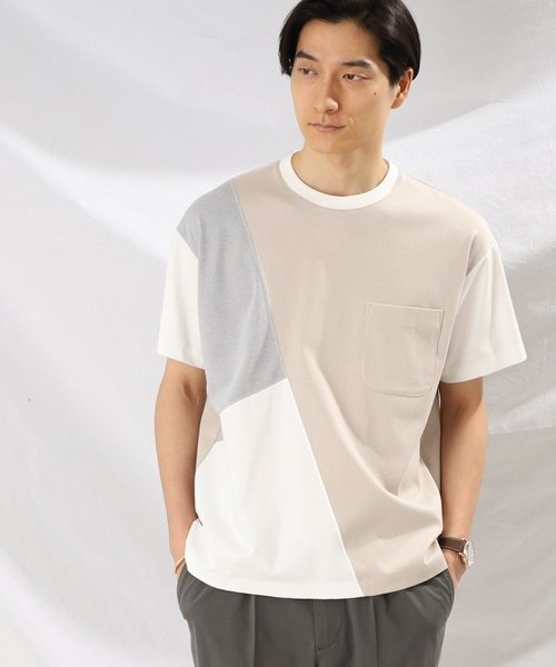 Sサイズ～】ブロッキングデザイン 半袖Tシャツ | TAKEO KIKUCHI
