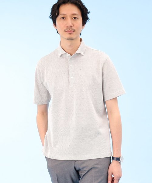 Sサイズ~】尾州 リネンメッシュ ポロシャツ | TAKEO KIKUCHI ...