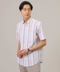 【快適/軽羽織】日本製 サッカー ストライプ シャツ