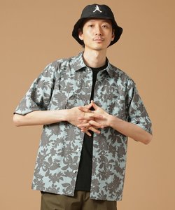 【Made in JAPAN】単色フラワープリント 半袖シャツ