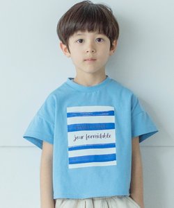 【110-150】アートモチーフプリントTシャツ