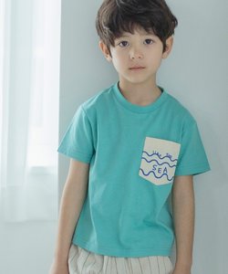 【110-150】ポケット刺繍Tシャツ