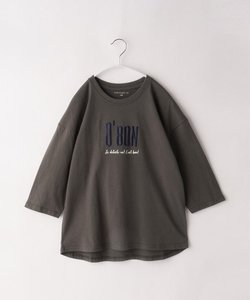 【150-160】刺繍ロゴ七分Tシャツ