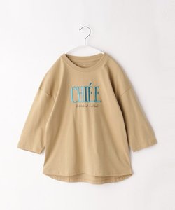 【150-160】刺繍ロゴ七分Tシャツ