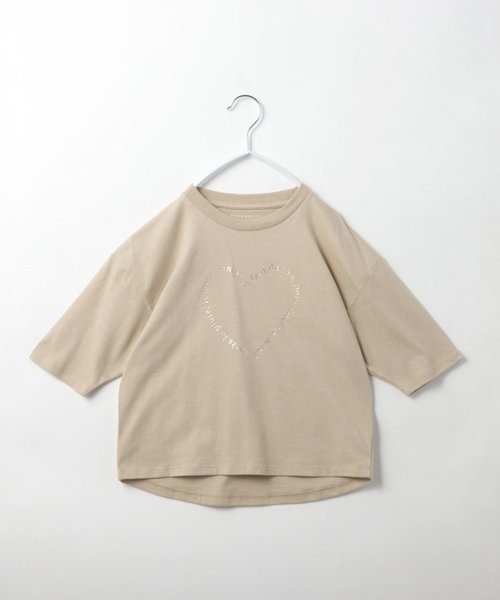 【110-150】オーガニックコットン七分袖Tシャツ