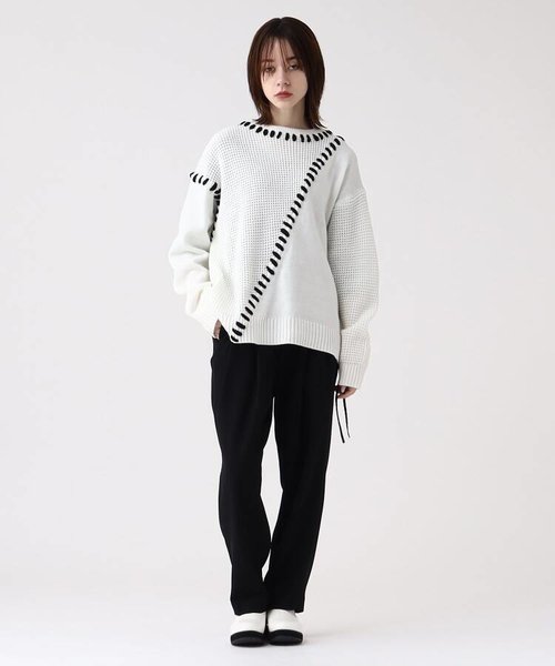 not conventionnal sweater ハンドステッチ ニット 日本お値下 www