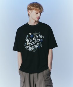 ウェーブレタードフラワーTシャツ