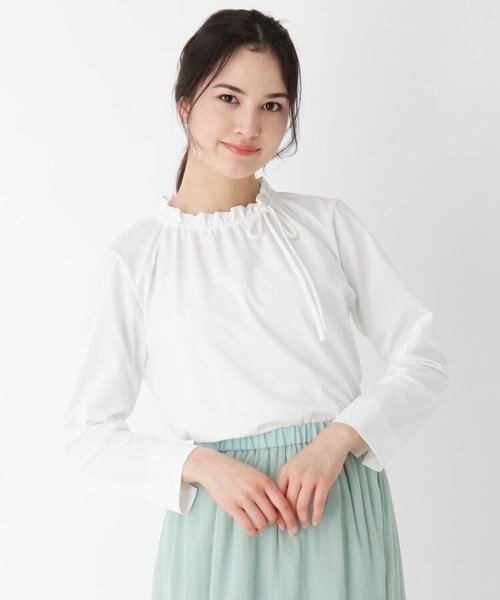 リボンラッフルスタンドネックブラウス Esche エッシュ の通販 Mall