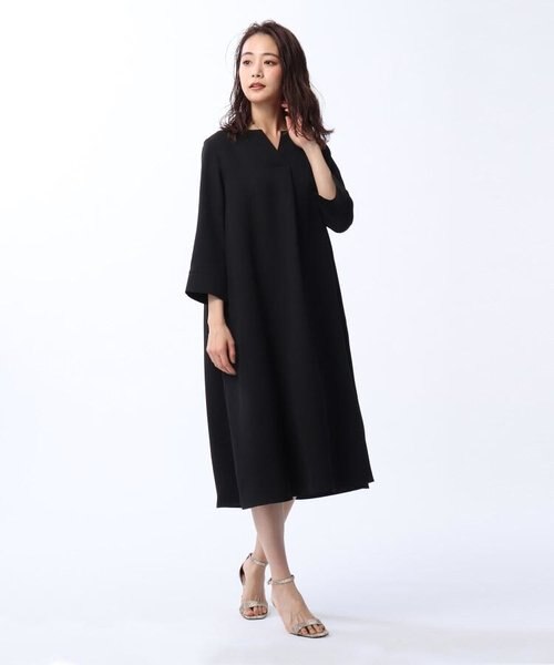 L 洗える Web限定 キーネックロングワンピース Untitled アンタイトル の通販 Mall