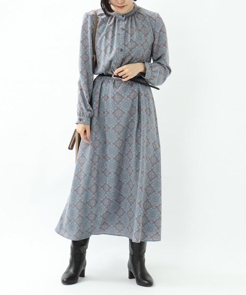 人気ブランドの フィット フレア総柄ワンピース 洗える ワンピース Www 24x7room Com