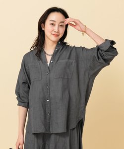 【セットアップ可能／麻100】ラミー ポケットデザインシャツ