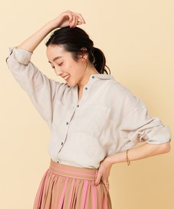 【セットアップ可能／真夏も快適/麻100】ラミー ポケットデザインシャツ