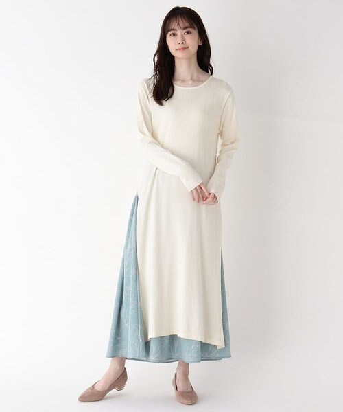 スリットニットワンピース フラワースカートセット Its Demo イッツデモ の通販 Mall