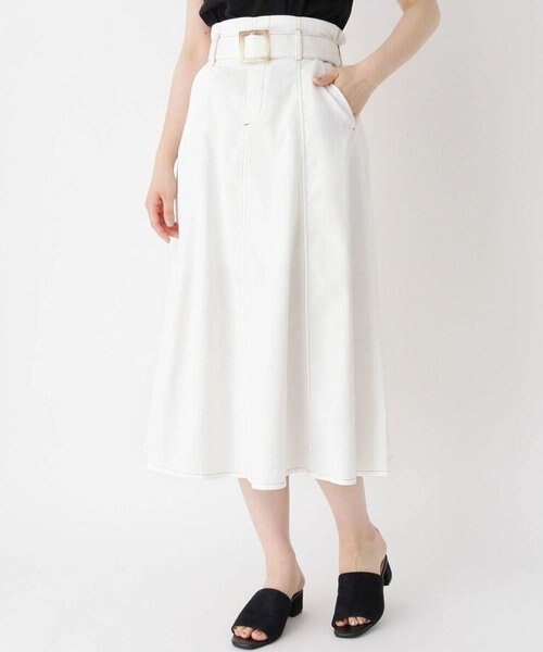 共布ベルト付きシャンブレーロングスカート Its Demo イッツデモ の通販 Mall