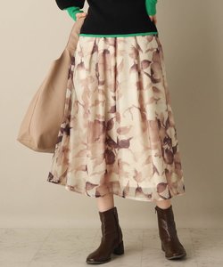 【シアー感がカワイイ/今から春まで着れる】ぼかし花柄オーガンジースカート