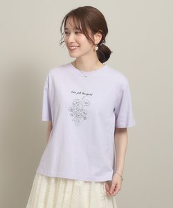 【シルエットゆったり】ブーケプリントTシャツ