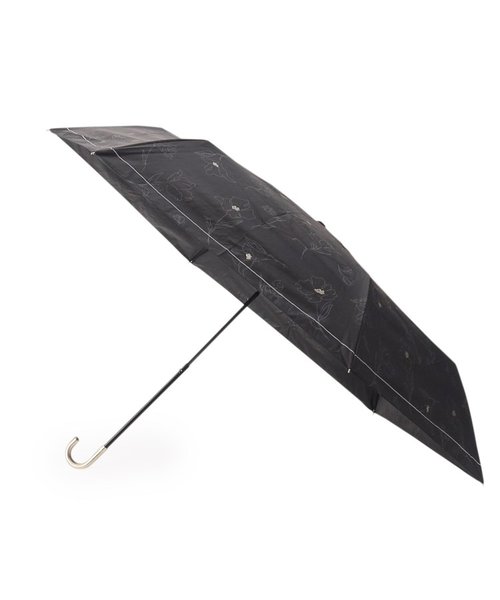 遮光率100％ UVカット率100％ 遮光フラワードローイングmini 日傘 晴雨兼用 折りたたみ傘