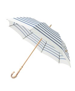 紫外線遮蔽率90％以上 晴雨兼用 日傘 長傘 UVカット 紫外線対策 バンブーハンドル ボーダー傘