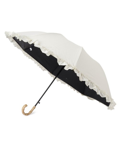 完全遮光 遮光率100％ 晴雨兼用日傘 リボン折りたたみ傘