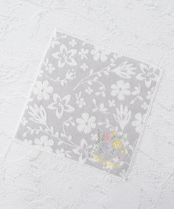 ◆【ワンズテラスオリジナル】花刺繍 タオルハンカチ サンキューピコ