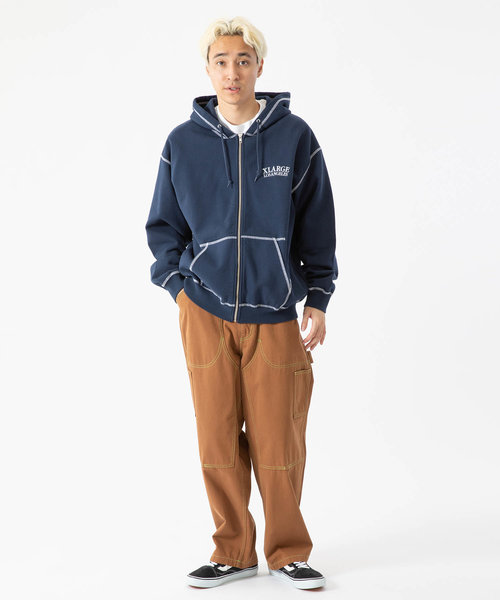 CONTRAST_STITCH_ZIP_HOODED_SWEATSHIRT_XLARGE | XLARGE（エクストラ