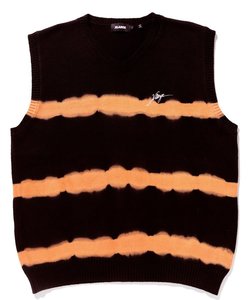 TIE DYE STRIPED KNIT VEST