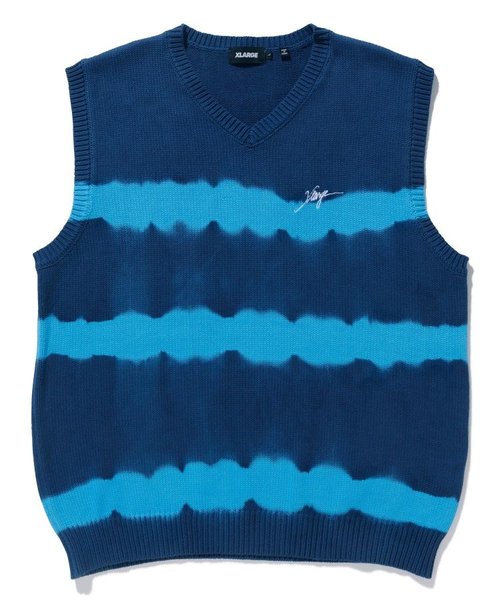 TIE DYE STRIPED KNIT VEST