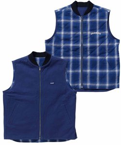 OMBRE PLAID REVERSIBLE VEST