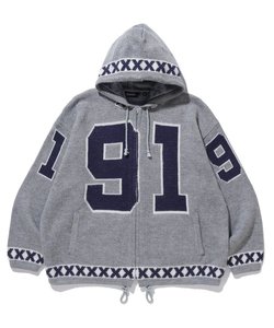 ZIP UP HOODED KNIT