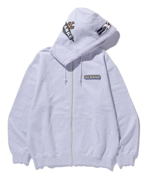 MULTI?EMBLEM ZIP HOODED SWEATSHIRT