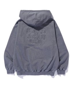 PIGMENT EMBOSSED ZIP HOODED SWEATSHIRT