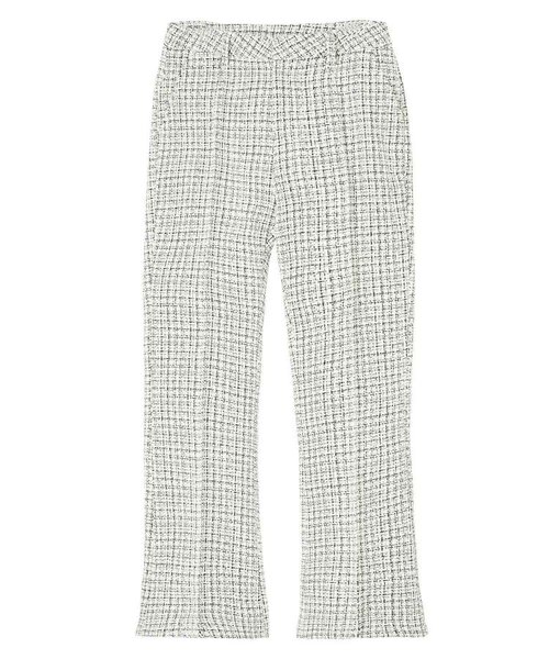 TWEED JERSEY WIDE FLARE PANTS