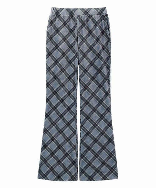 TARTAN PLAID FLARE PANTS