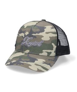 SPRAY PRINT AND EMBROIDERY TRUCKER CAP