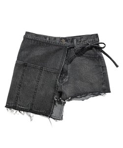 DENIM WRAP SHORT PANTS