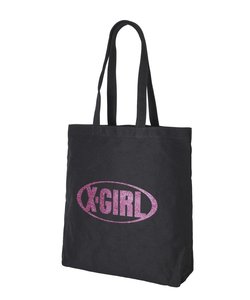 GLITTER OVAL LOGO CANVAS TOTE BAG