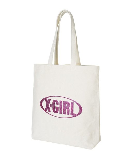 GLITTER OVAL LOGO CANVAS TOTE BAG