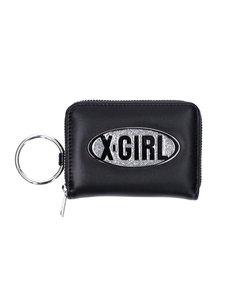 GLITTER OVAL LOGO COIN AND CARD CASE