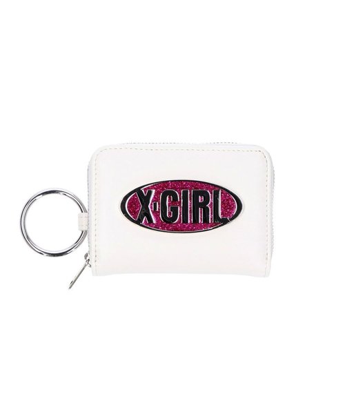 GLITTER OVAL LOGO COIN AND CARD CASE