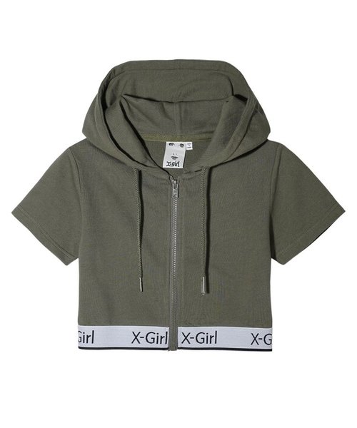 LOGO AND STRIPE S/S ZIP UP HOODIE