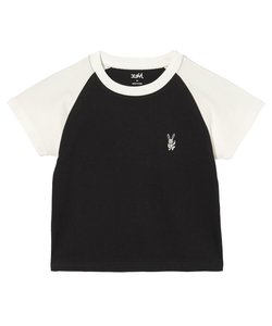 EMBROIDERED BUNNY RAGLAN SLEEVE BABY TEE