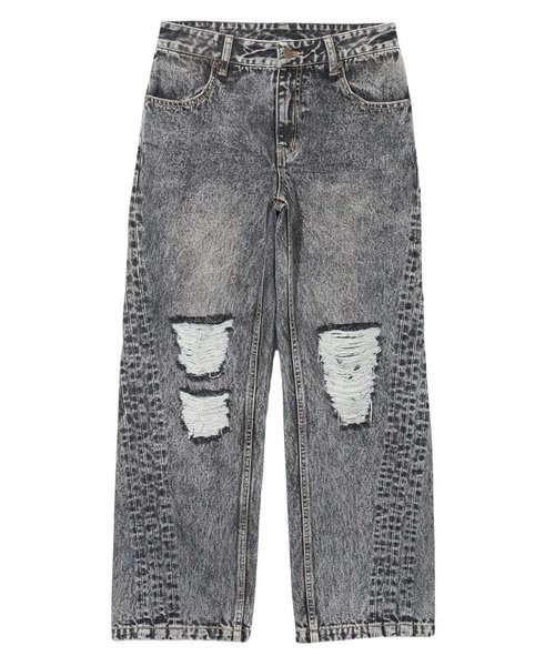 DISTRESSED LOOSE FIT DENIM PANTS