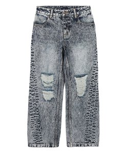 DISTRESSED LOOSE FIT DENIM PANTS