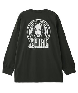 CIRCLE BACKGROUND FACE LOGO L/S BIG TEE DRESS